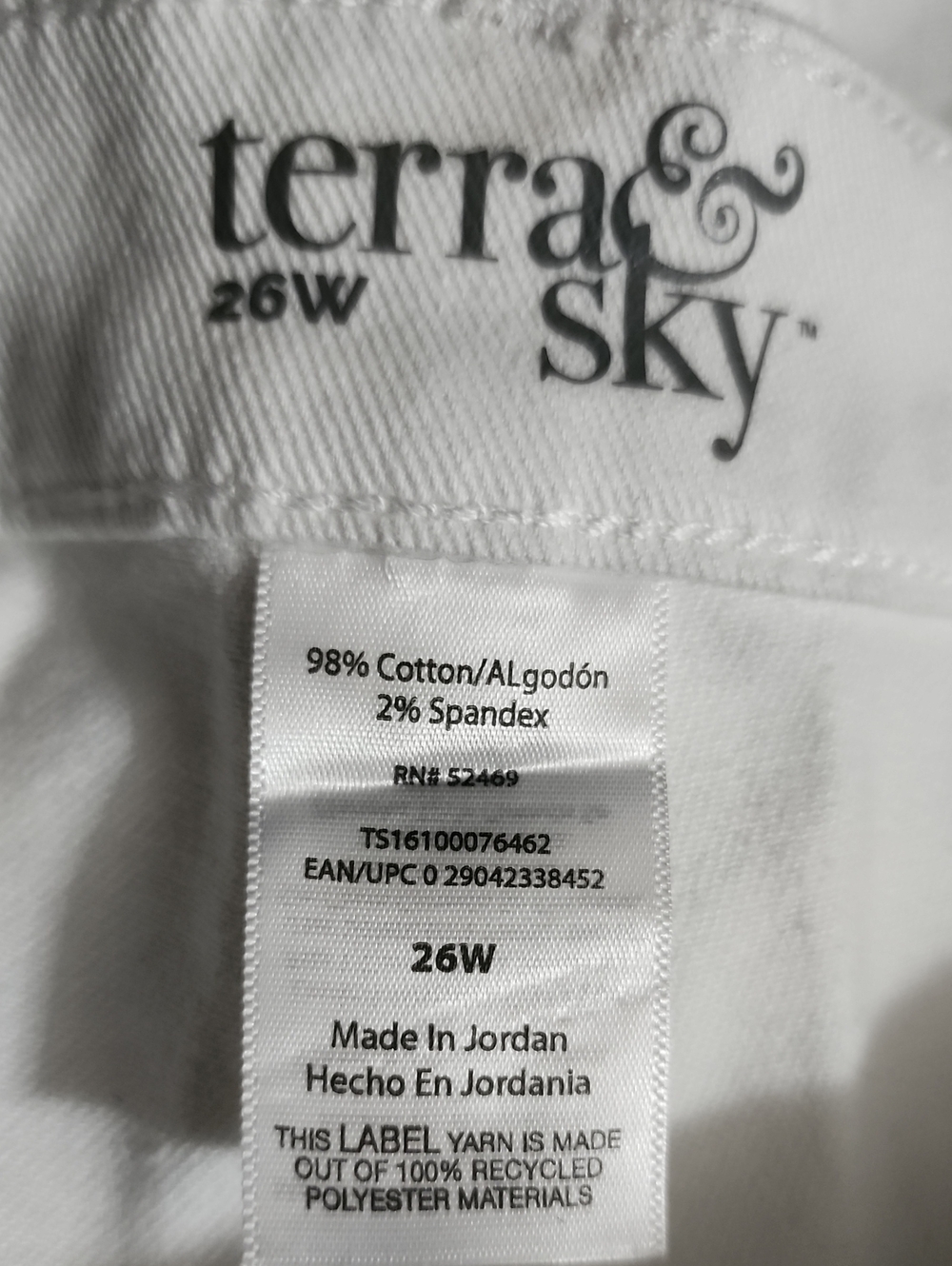 Terra & Sky White Women's Straight Leg Spandex Jeans - Picture 5 of 5
